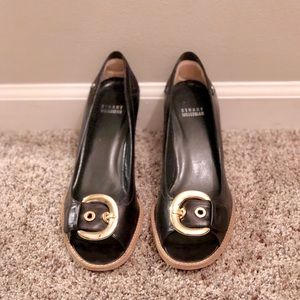 Stuart Weitzman Omega Black Heels